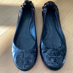 Tory Burch Black Patent Leather Flats